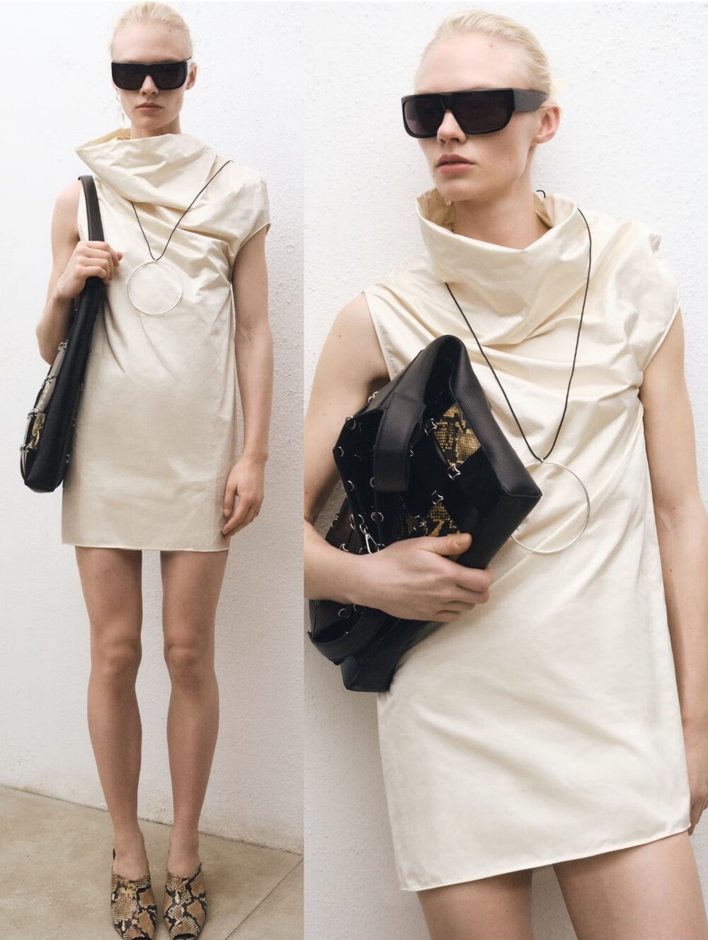 MANGO Drapped Colar Dress